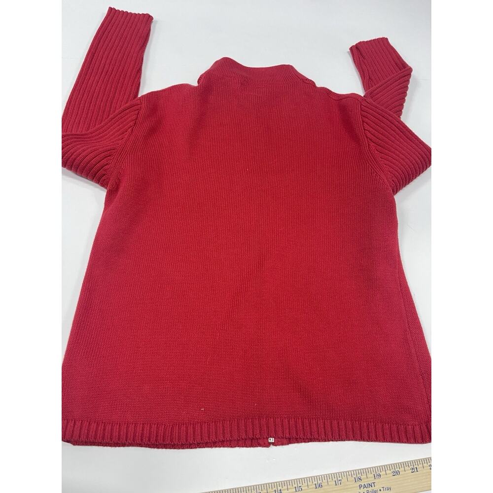 Nautica Full Zip Sweater Cardigan Red Soft - Picture 6 of 8